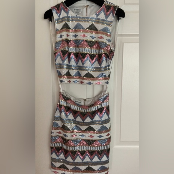 Sequins covered crop top and mini skirt 2 piece set party wear - Picture 4 of 10